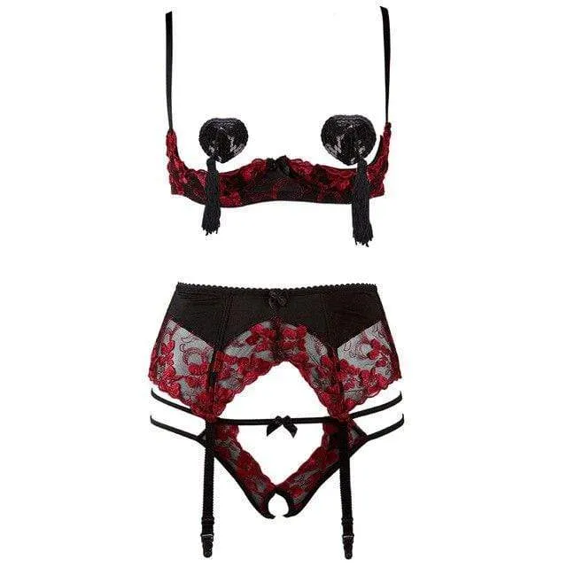 Conjunto de lencería con tapapezones Cathy