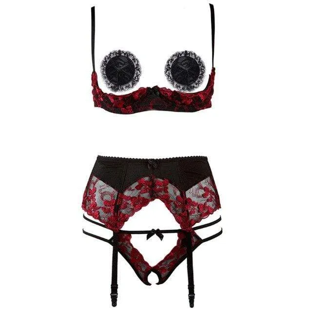 Conjunto de lencería con tapapezones Cathy