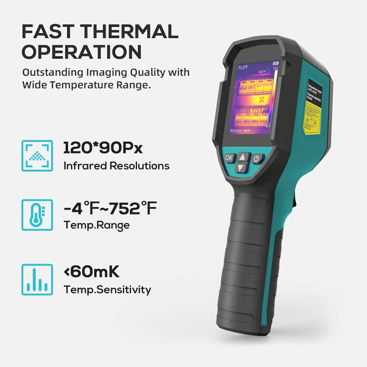 CáMARA TERMOGRáFICA CON CONEXIóN A PC, RESOLUCIóN IR 120X90 DE 10°C~400°C, TR120E