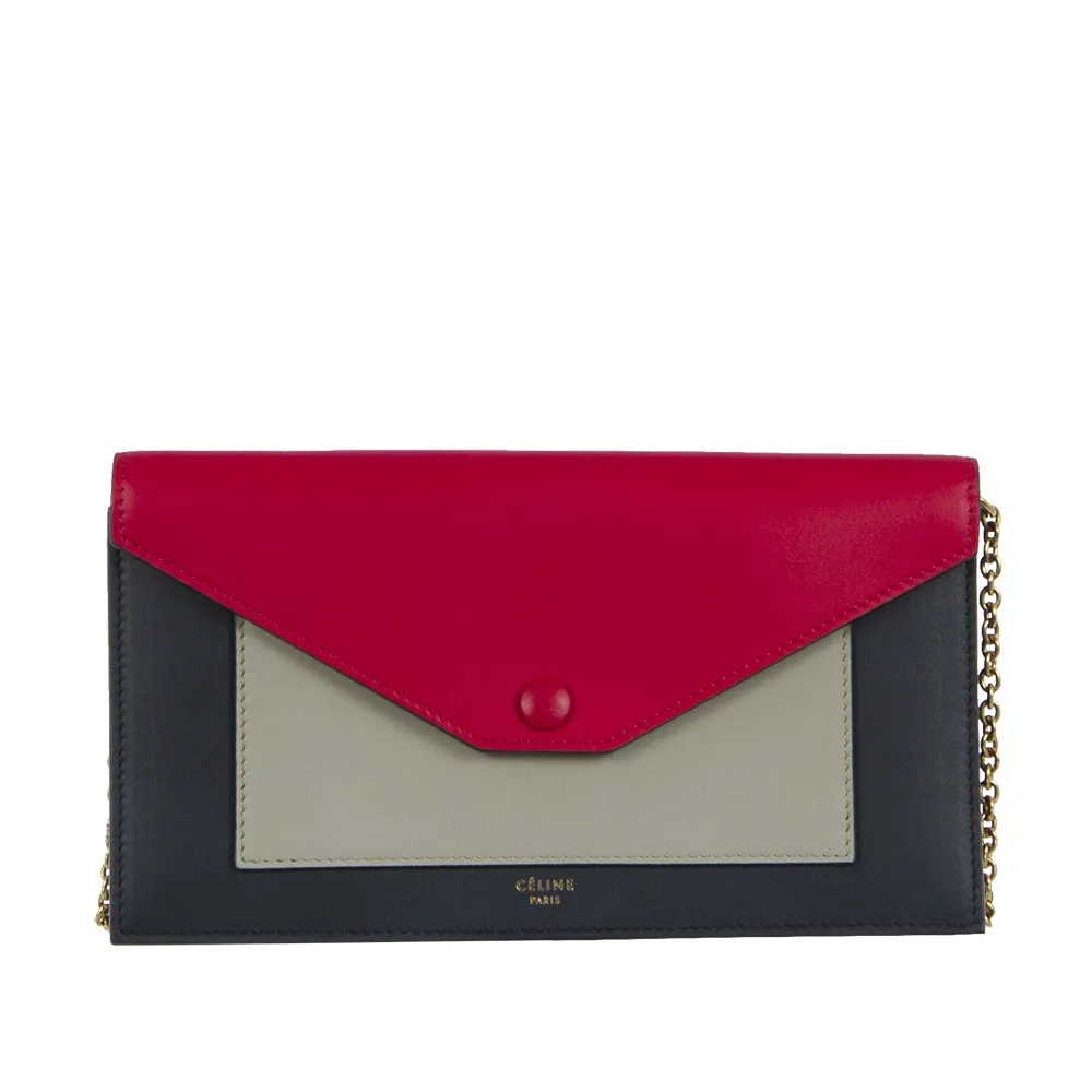 Céline Clutch Tricolor con Cadena