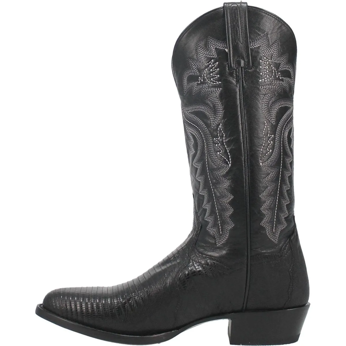 DAN POST MEN'S WINSTON GENUINE LIZARD ROUND TOE BOOTS  BLACK