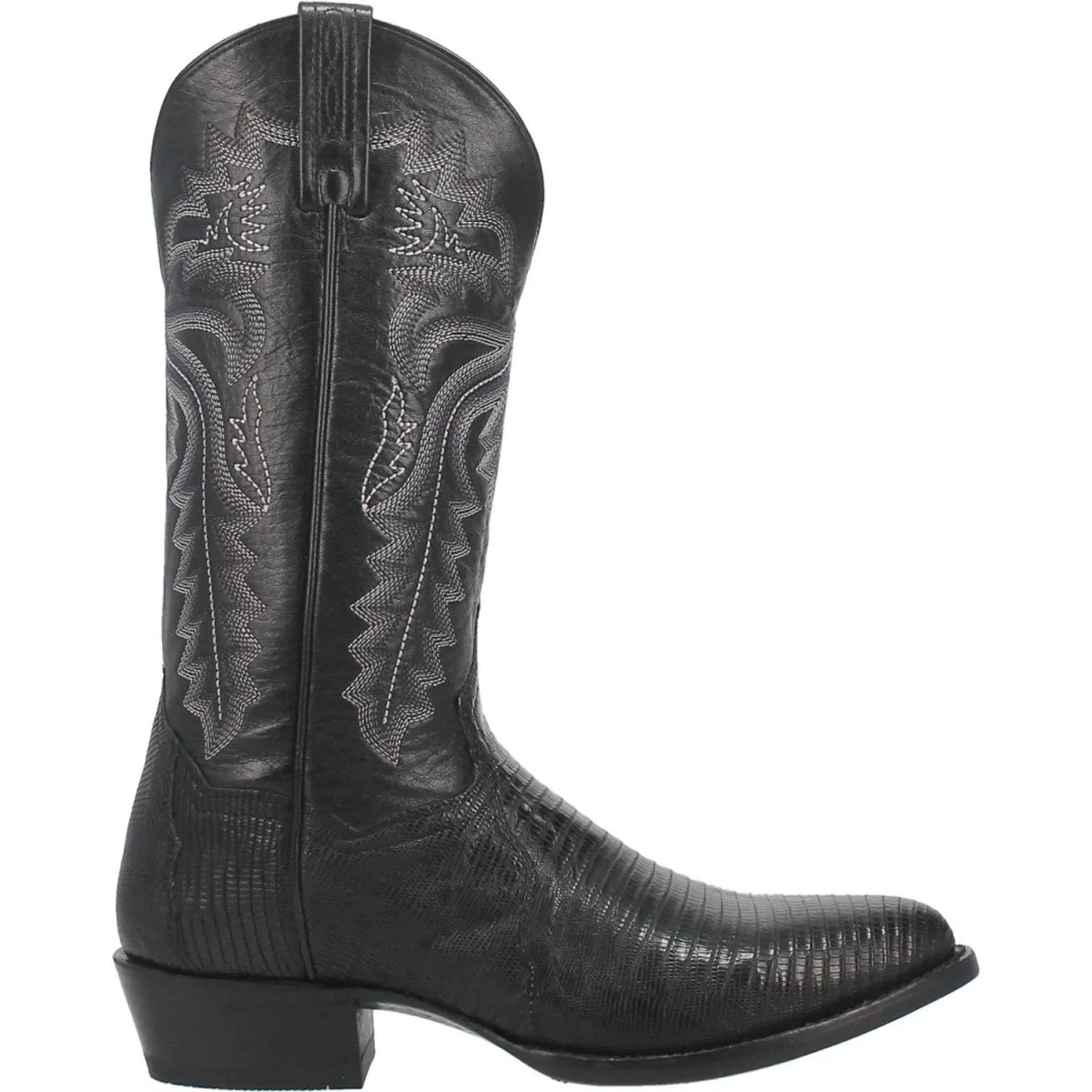 DAN POST MEN'S WINSTON GENUINE LIZARD ROUND TOE BOOTS  BLACK