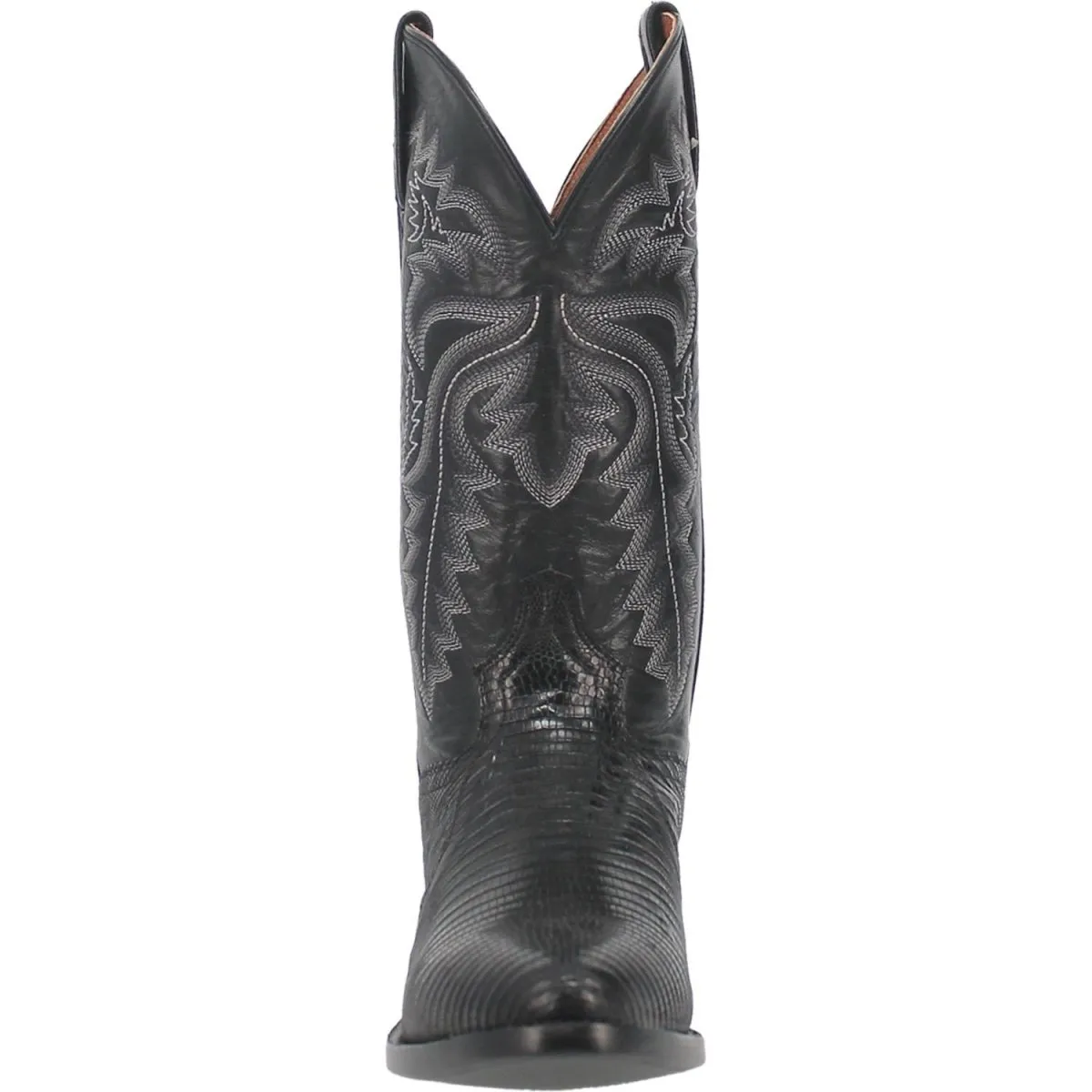 DAN POST MEN'S WINSTON GENUINE LIZARD ROUND TOE BOOTS  BLACK