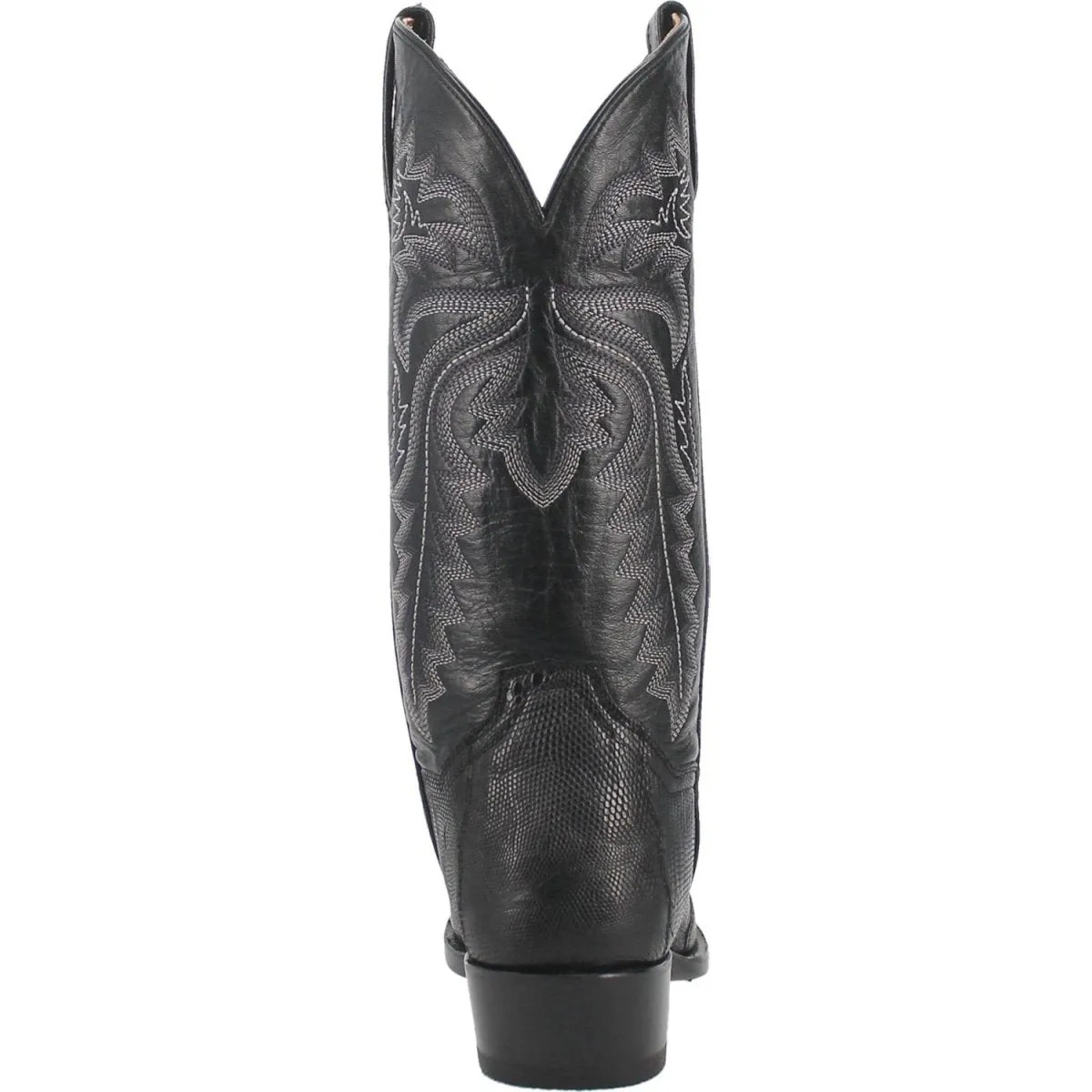 DAN POST MEN'S WINSTON GENUINE LIZARD ROUND TOE BOOTS  BLACK