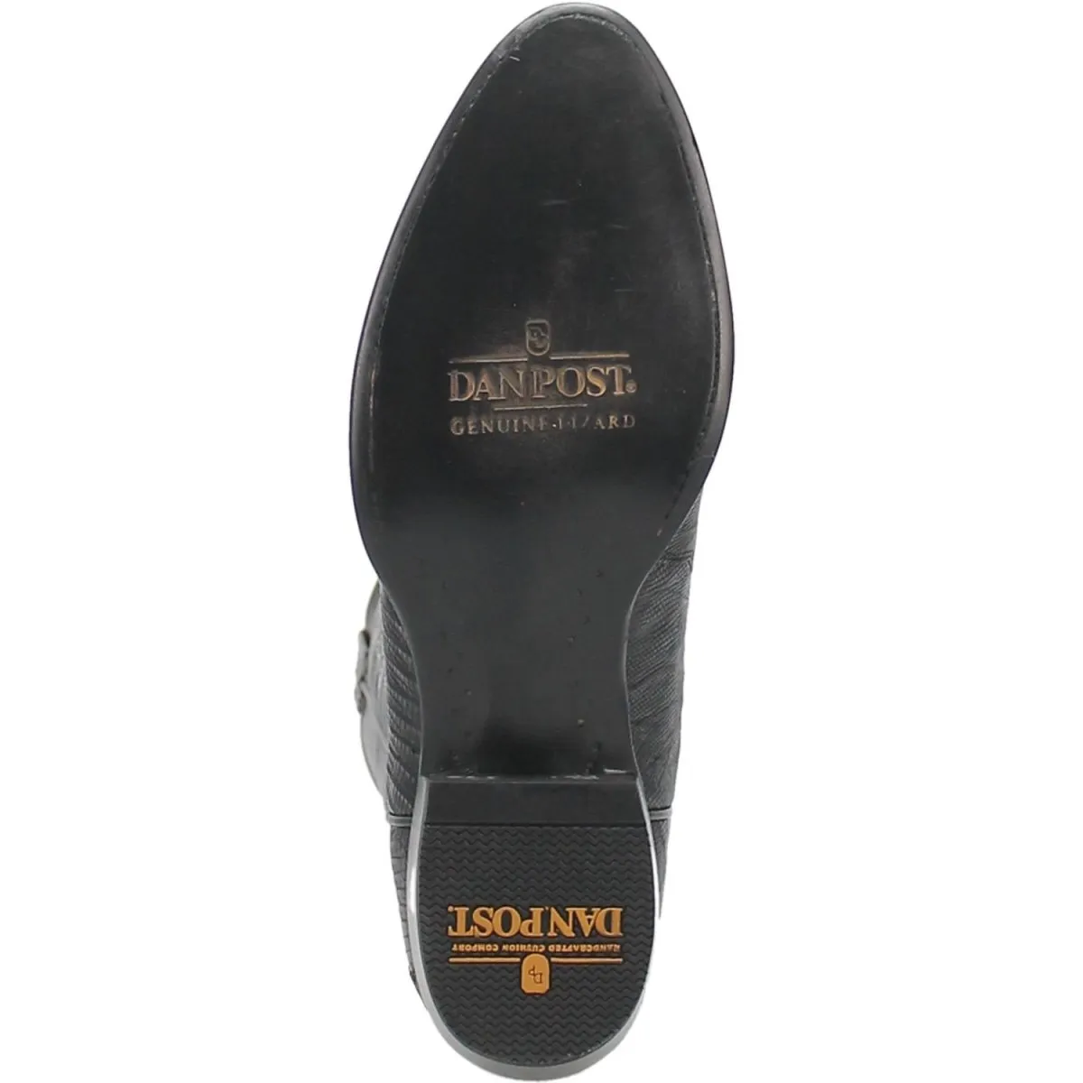 DAN POST MEN'S WINSTON GENUINE LIZARD ROUND TOE BOOTS  BLACK