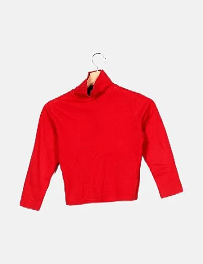 Decathlon Jersey rojo cuello vuelto