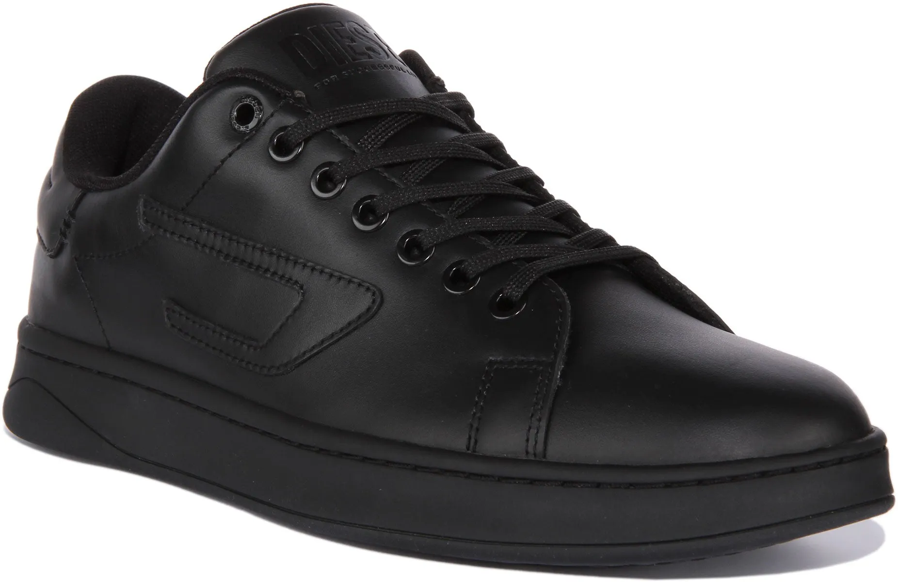 Diesel SAthene Low Zapatillas con cordones de piel para hombre en blanco