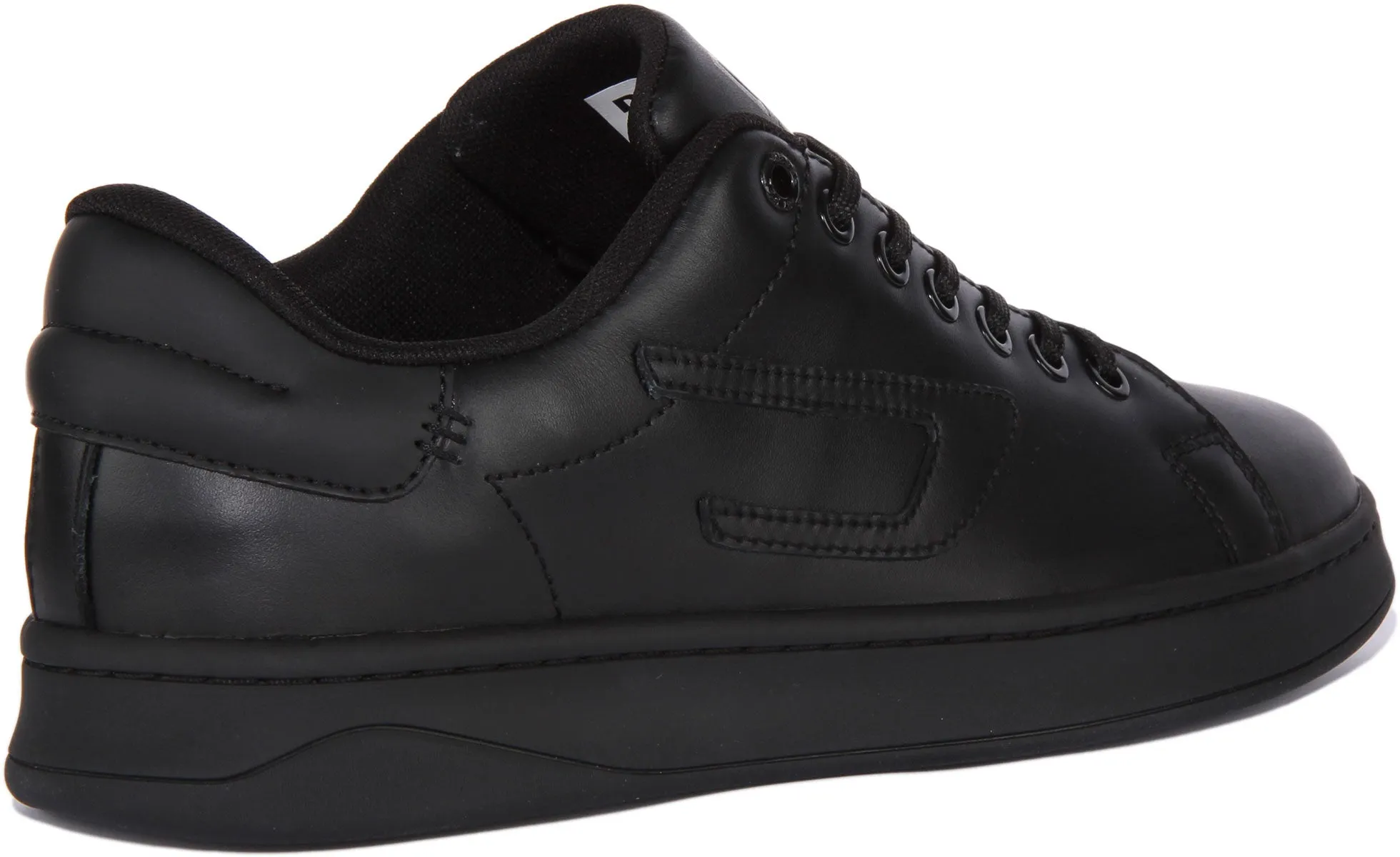 Diesel SAthene Low Zapatillas con cordones de piel para hombre en blanco