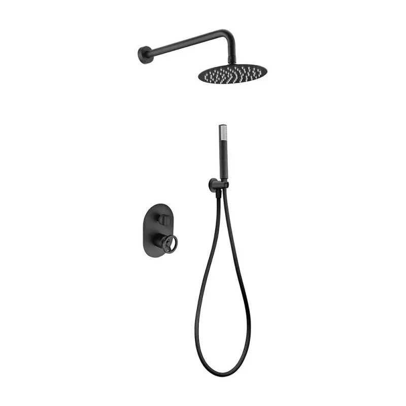 Ducha Empotrada Negro Mate Serie Olimpo IMEX