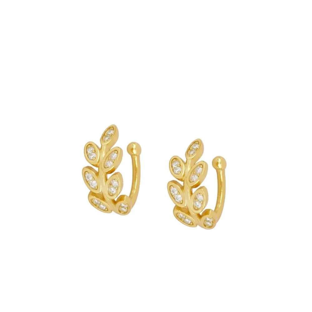 Ear Cuff Leafs Circonitas Oro