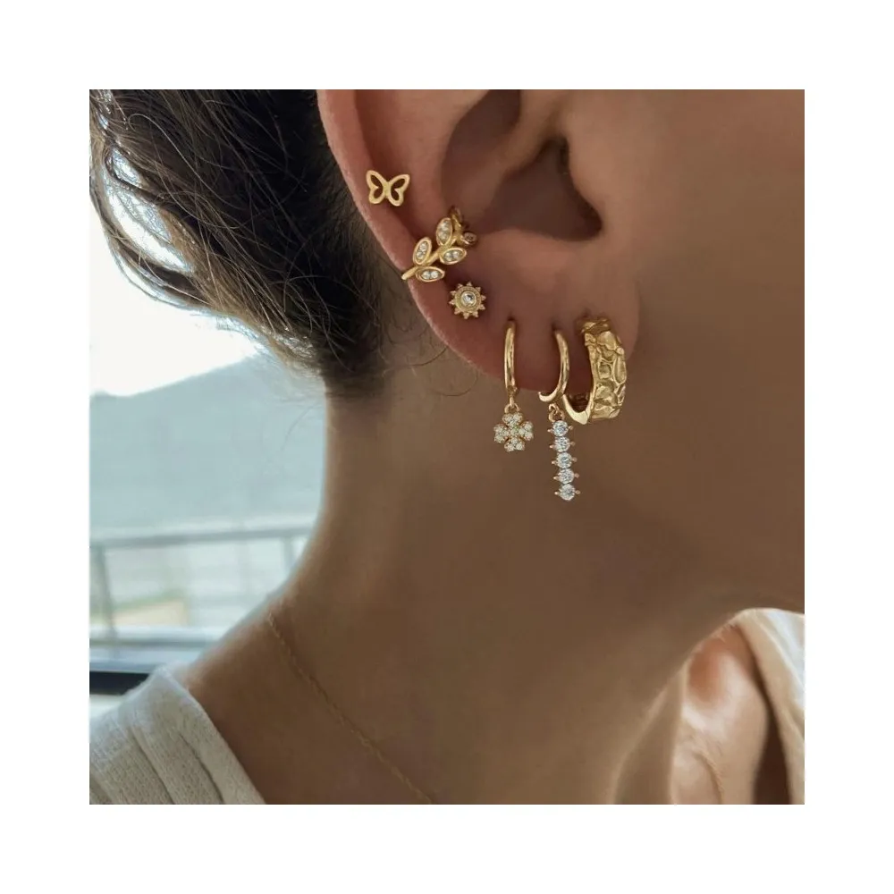 Ear Cuff Leafs Circonitas Oro