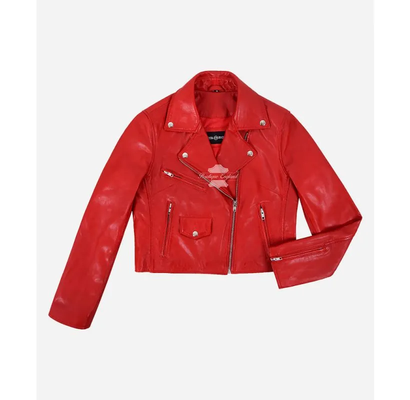 Emma Watson Style Jacket Ladies Slim fit Short Body Fashion Leather Jacket