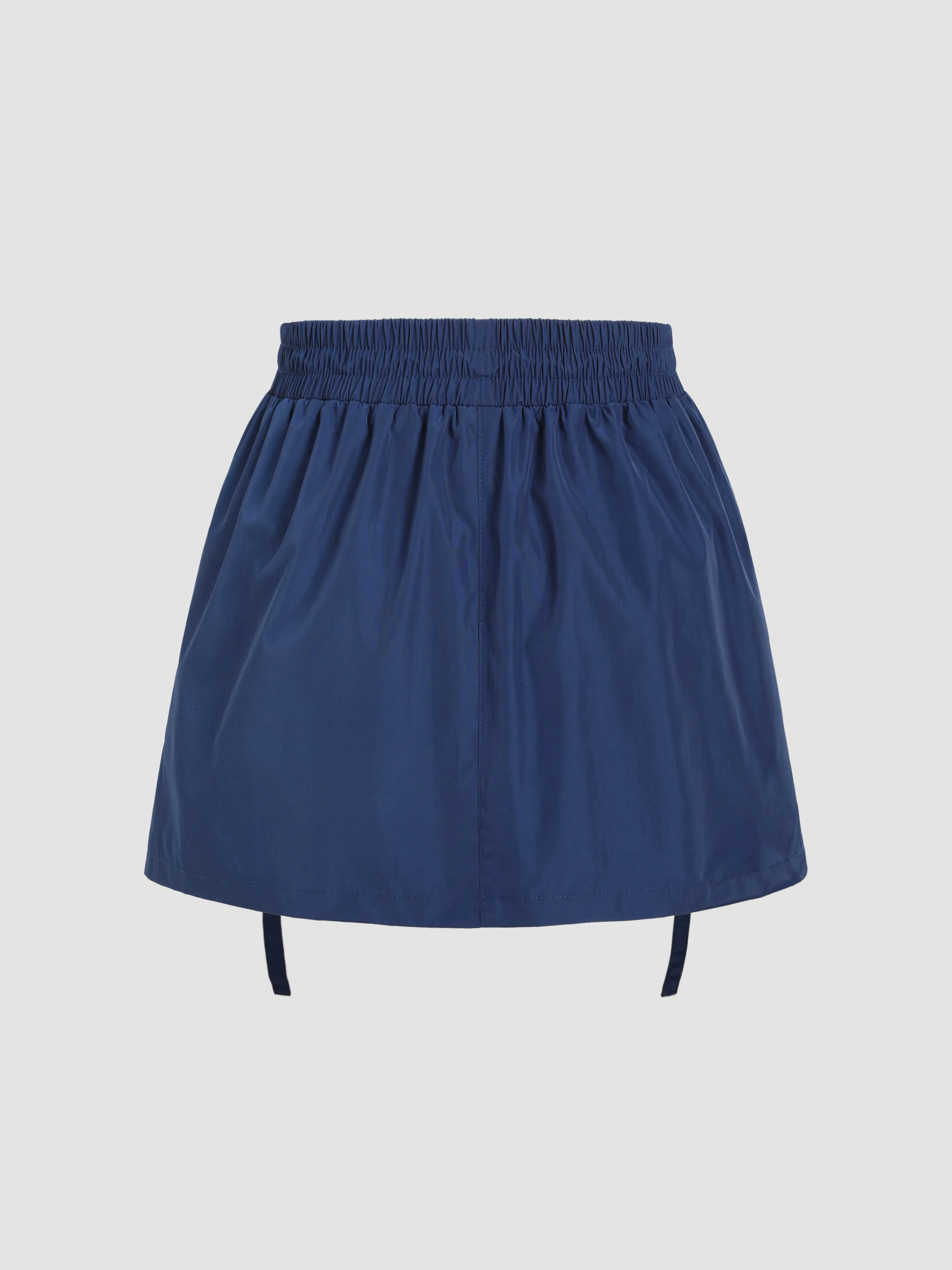  Falda Mini con Bolsillo de Carga y Cordón Sólido