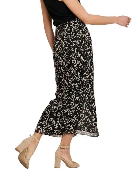 Falda Naf Naf estampado irregular negro para mujer