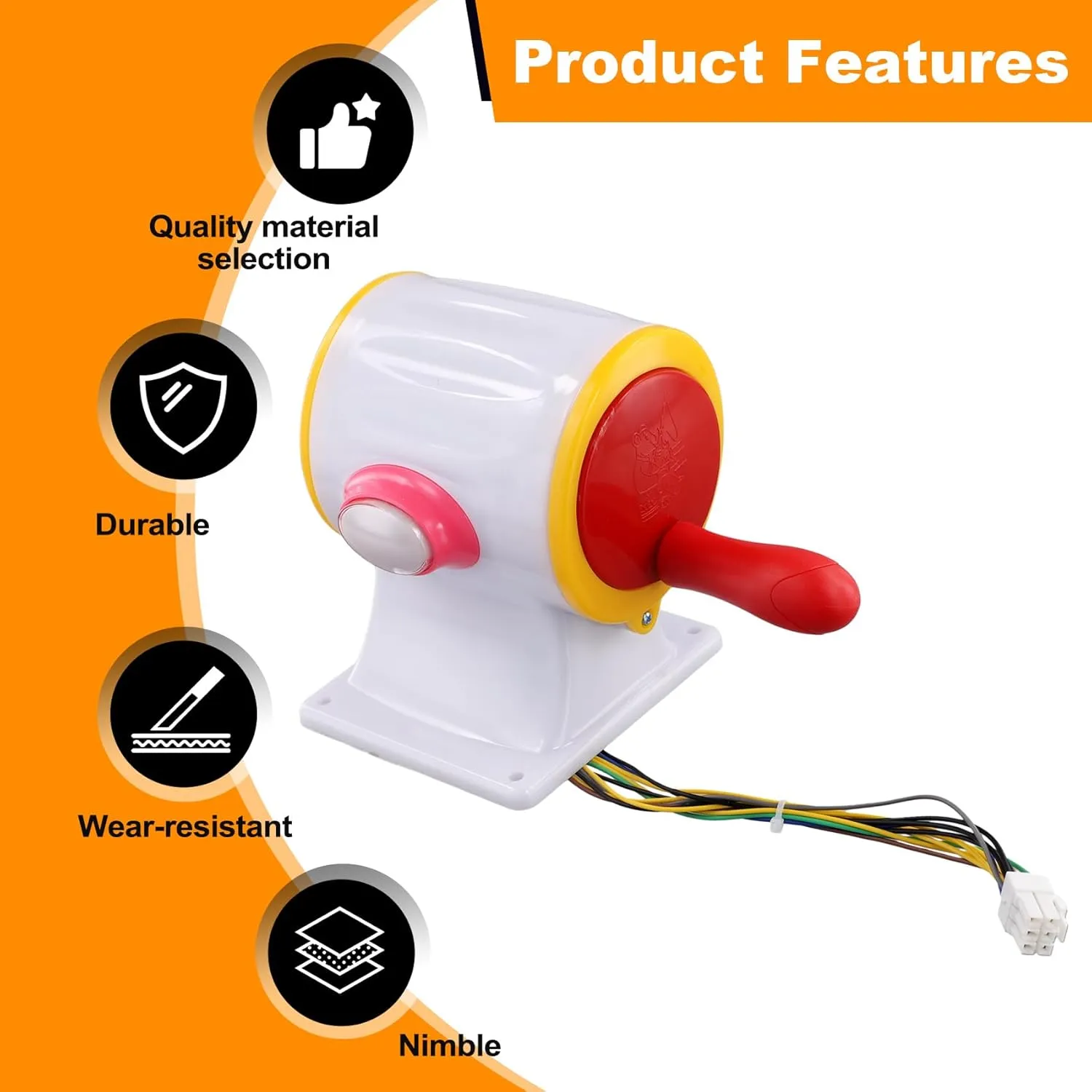 Fnfhsa Joystick con Manivela de Pesca de 12 V  Botón de Captura y Caza  Controlador para Máquina de Videojuegos Arcade