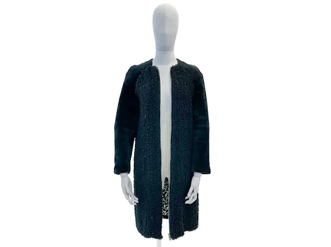 GIAMBATTISTA VALLI Abrigos FR 40 Cuero Negro 