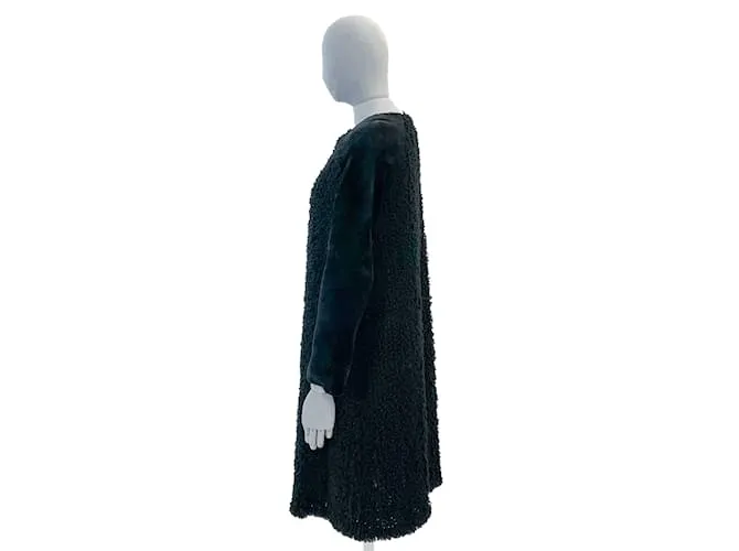 GIAMBATTISTA VALLI Abrigos FR 40 Cuero Negro 