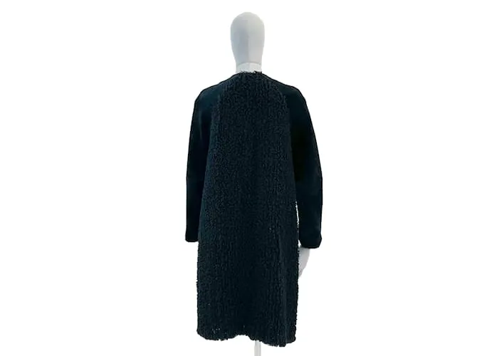 GIAMBATTISTA VALLI Abrigos FR 40 Cuero Negro 