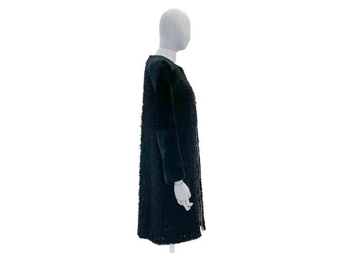 GIAMBATTISTA VALLI Abrigos FR 40 Cuero Negro 