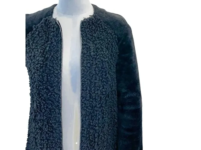 GIAMBATTISTA VALLI Abrigos FR 40 Cuero Negro 