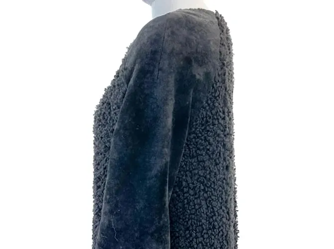 GIAMBATTISTA VALLI Abrigos FR 40 Cuero Negro 