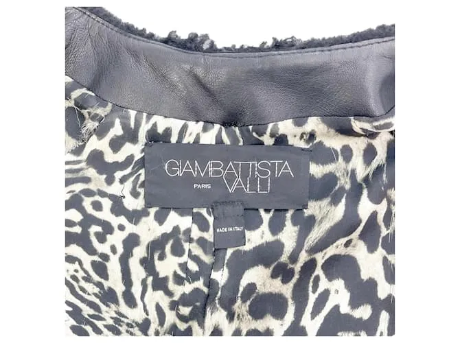 GIAMBATTISTA VALLI Abrigos FR 40 Cuero Negro 