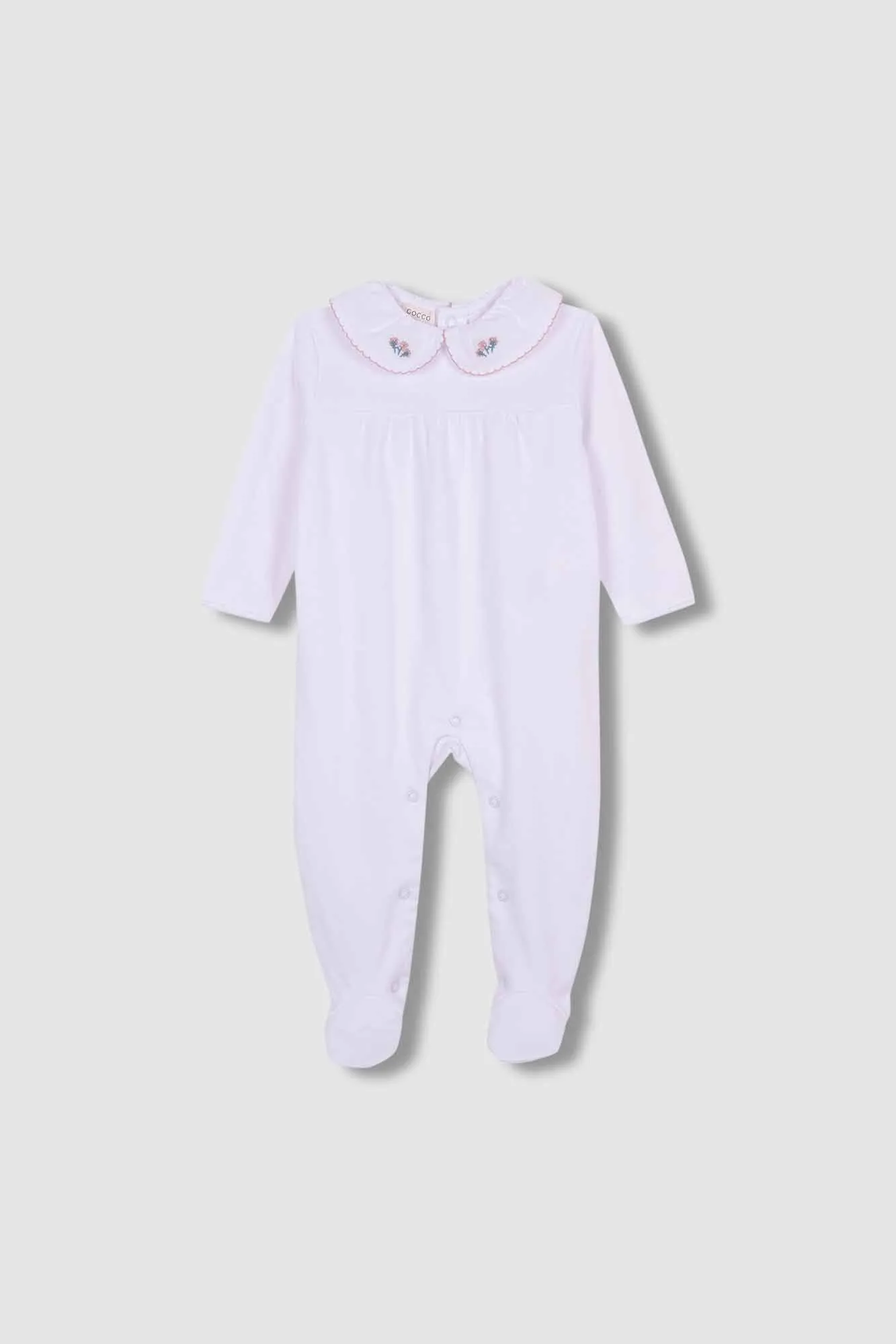 Gocco Pijama Con Cuello Bordado Blanco Optico