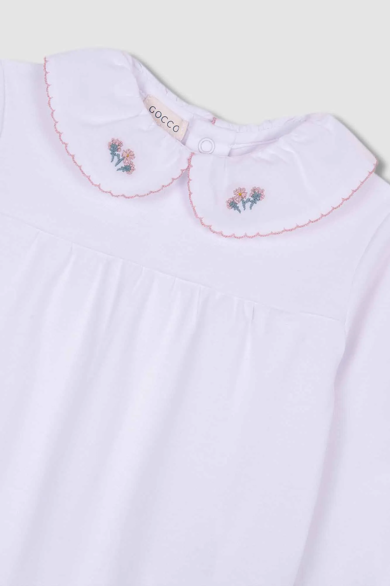 Gocco Pijama Con Cuello Bordado Blanco Optico