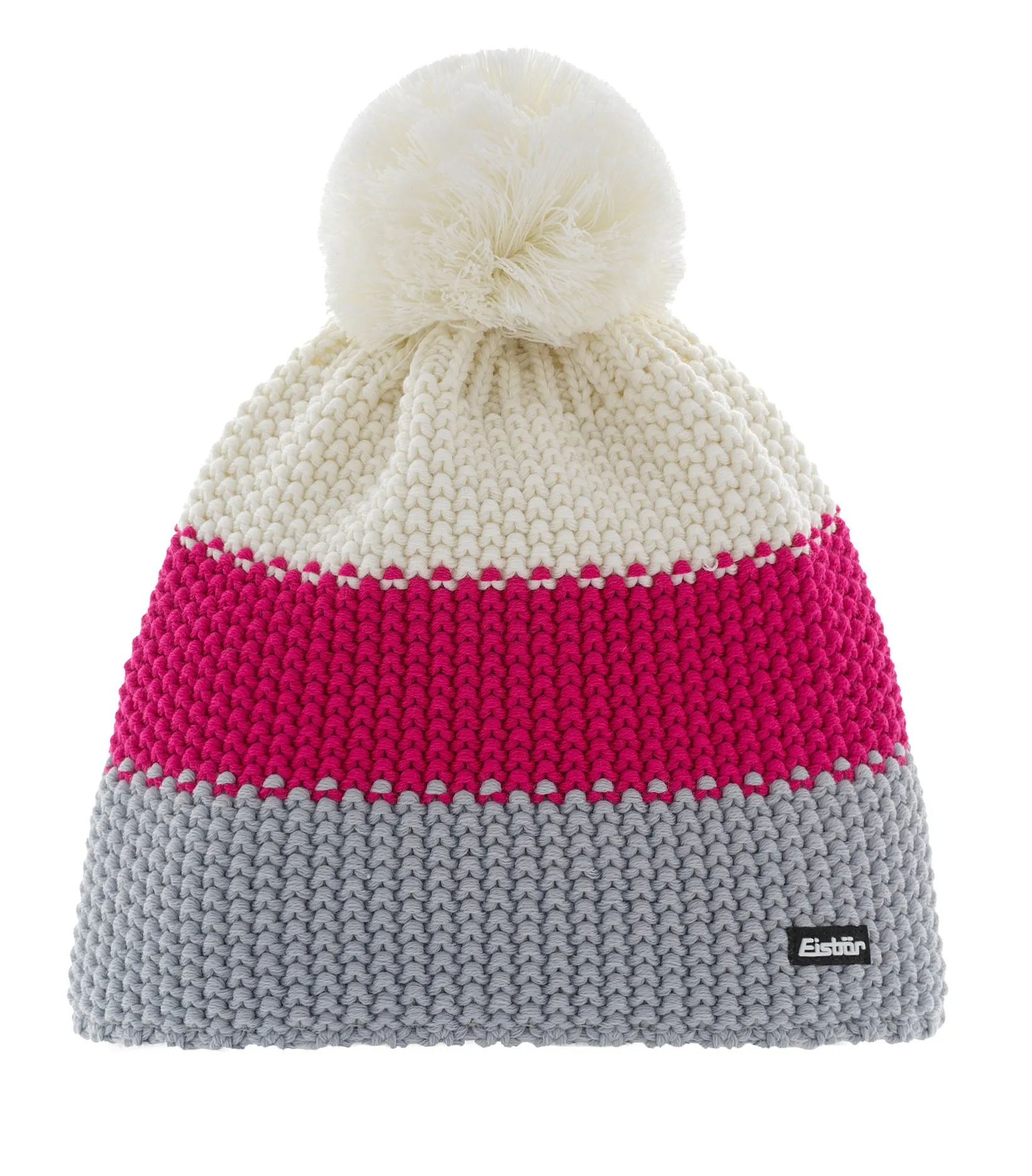 GORRA EISBäR STAR POMPON MÜ RL  106/HELL GRAU/PITTI PINK/MILK