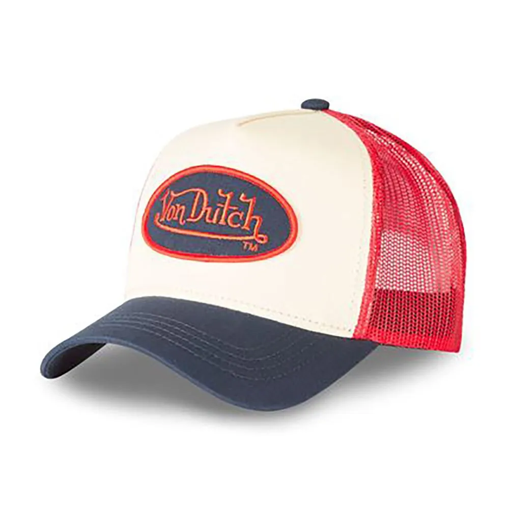 GORRA VON DUTCH CALIFORNIA REJILLA Y AJUSTABLE CON PARCHE FRONTAL REFVD/O/CAS1/CLA5 ROJO AZUL Y BEIGE