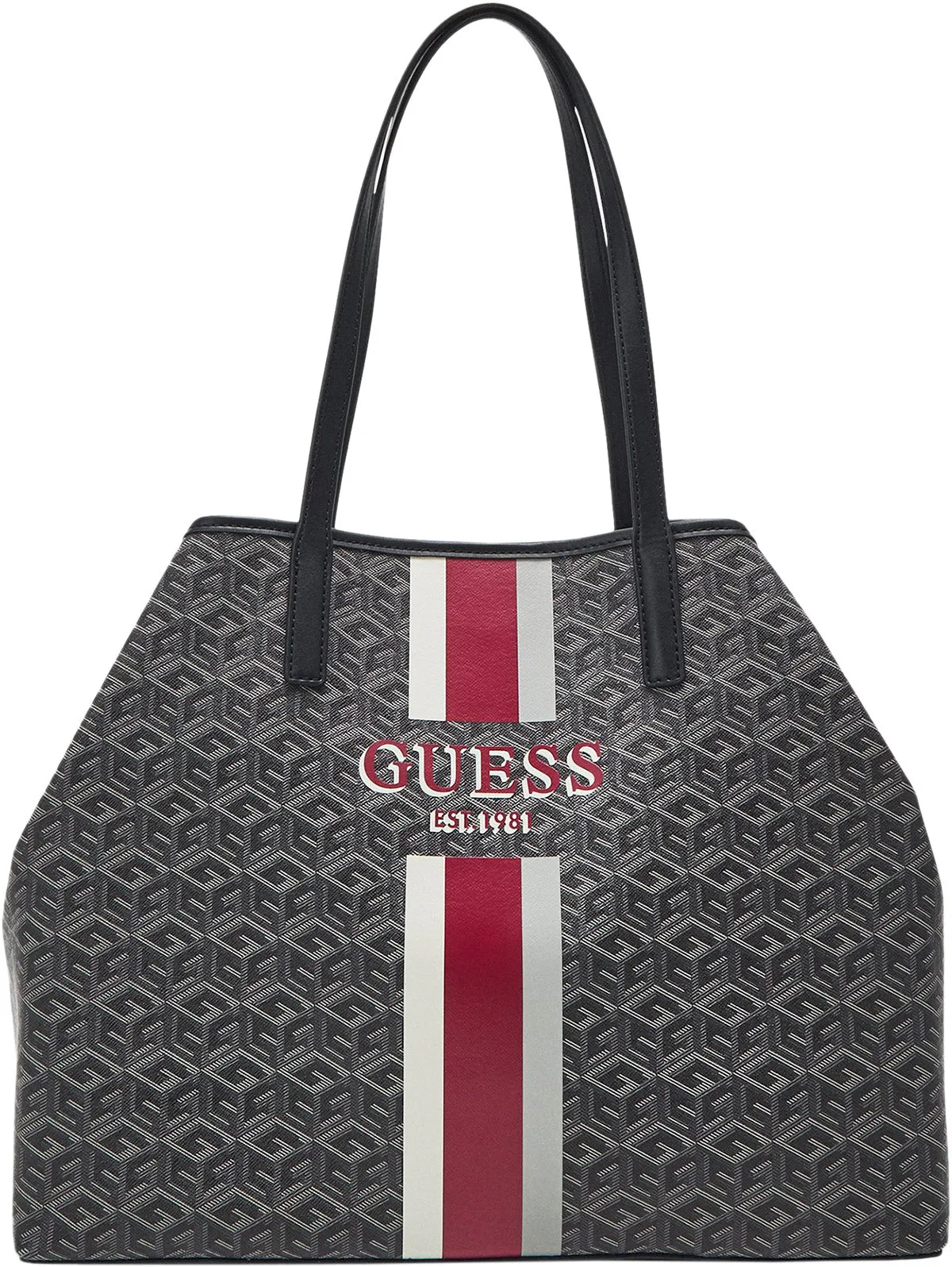 Guess Vikky Bolso de mano sintético con logo G Cube para mujer en carbón