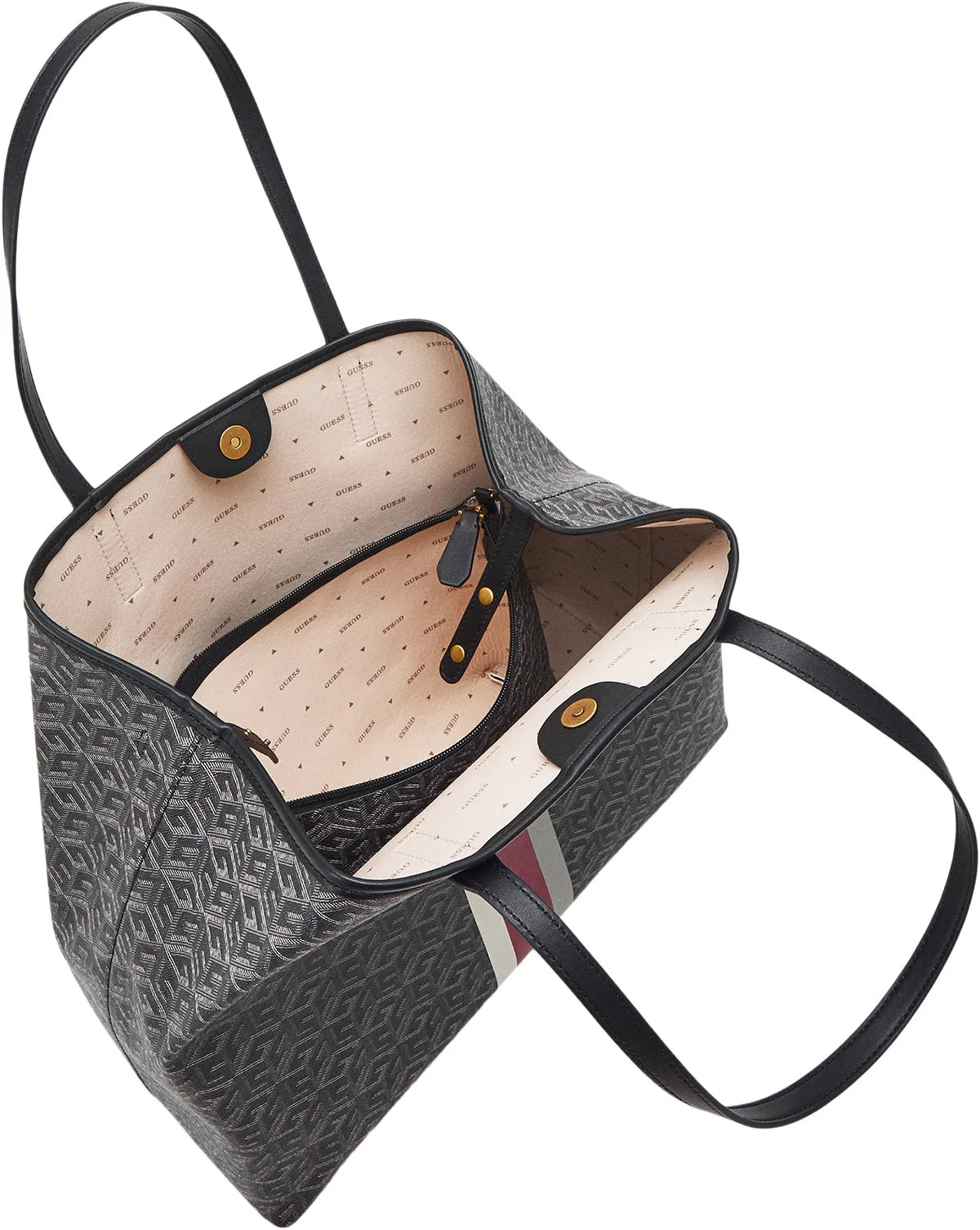 Guess Vikky Bolso de mano sintético con logo G Cube para mujer en carbón