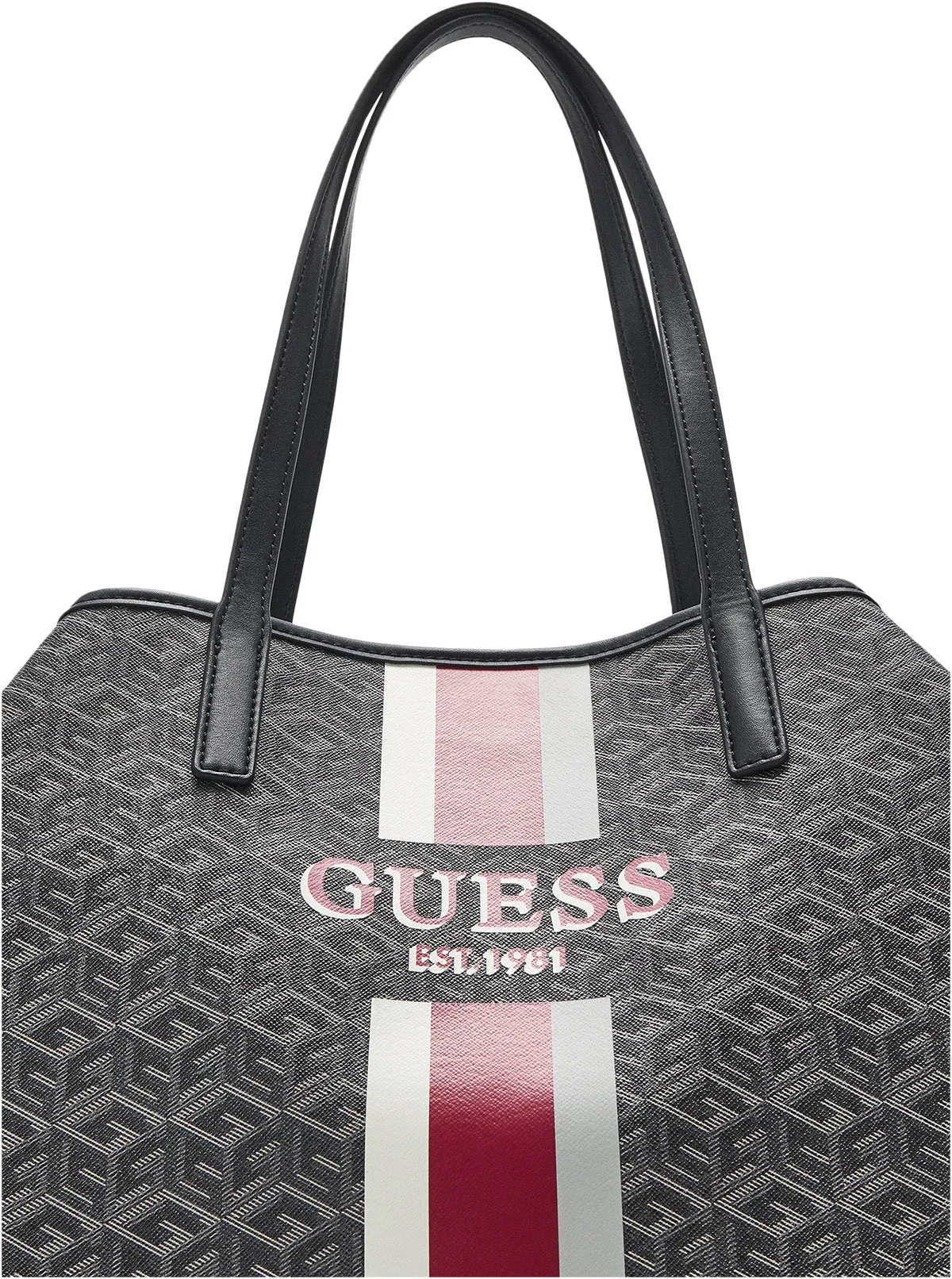 Guess Vikky Bolso de mano sintético con logo G Cube para mujer en carbón
