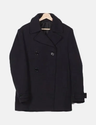 H&M Abrigo largo azul marino