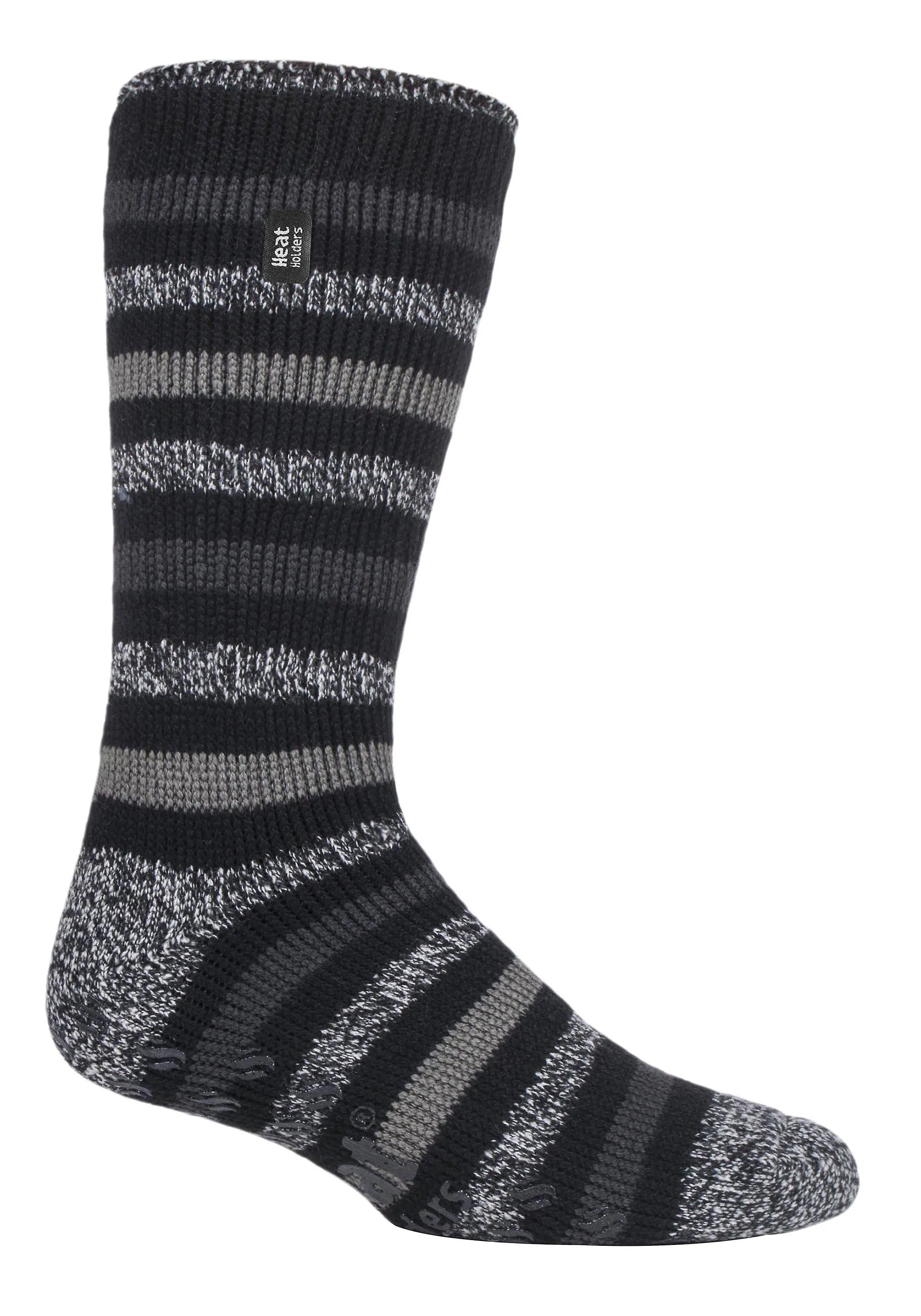 Heat holders mens stripe thermal slipper socks