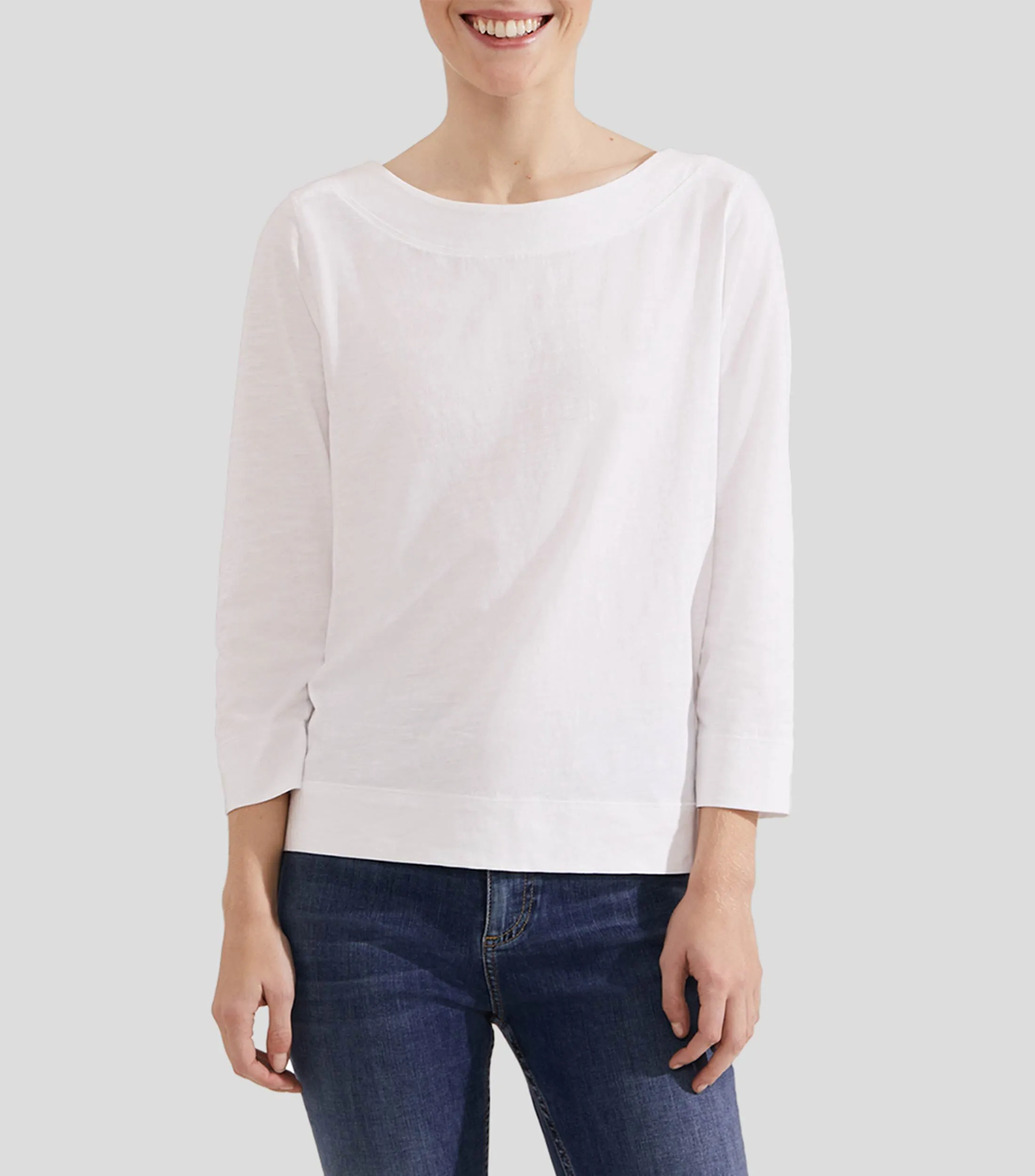 Hobbs Playera lisa de manga 7,8 Mujer