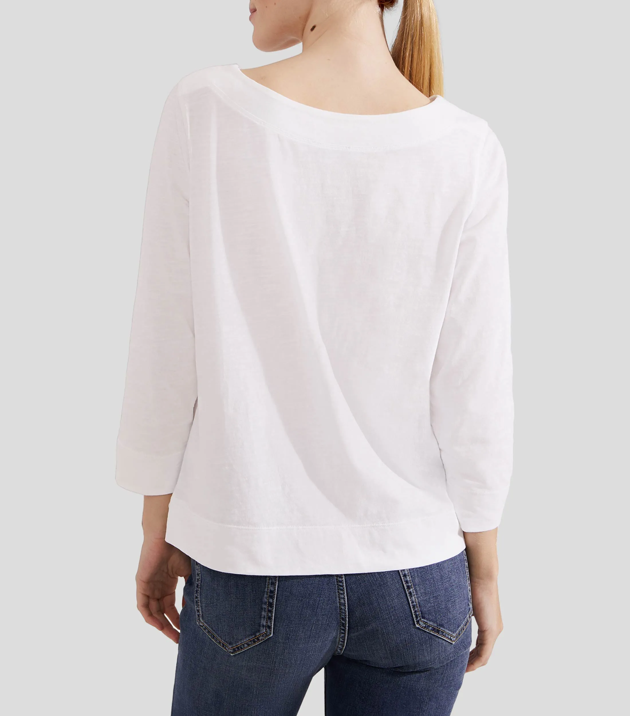 Hobbs Playera lisa de manga 7,8 Mujer