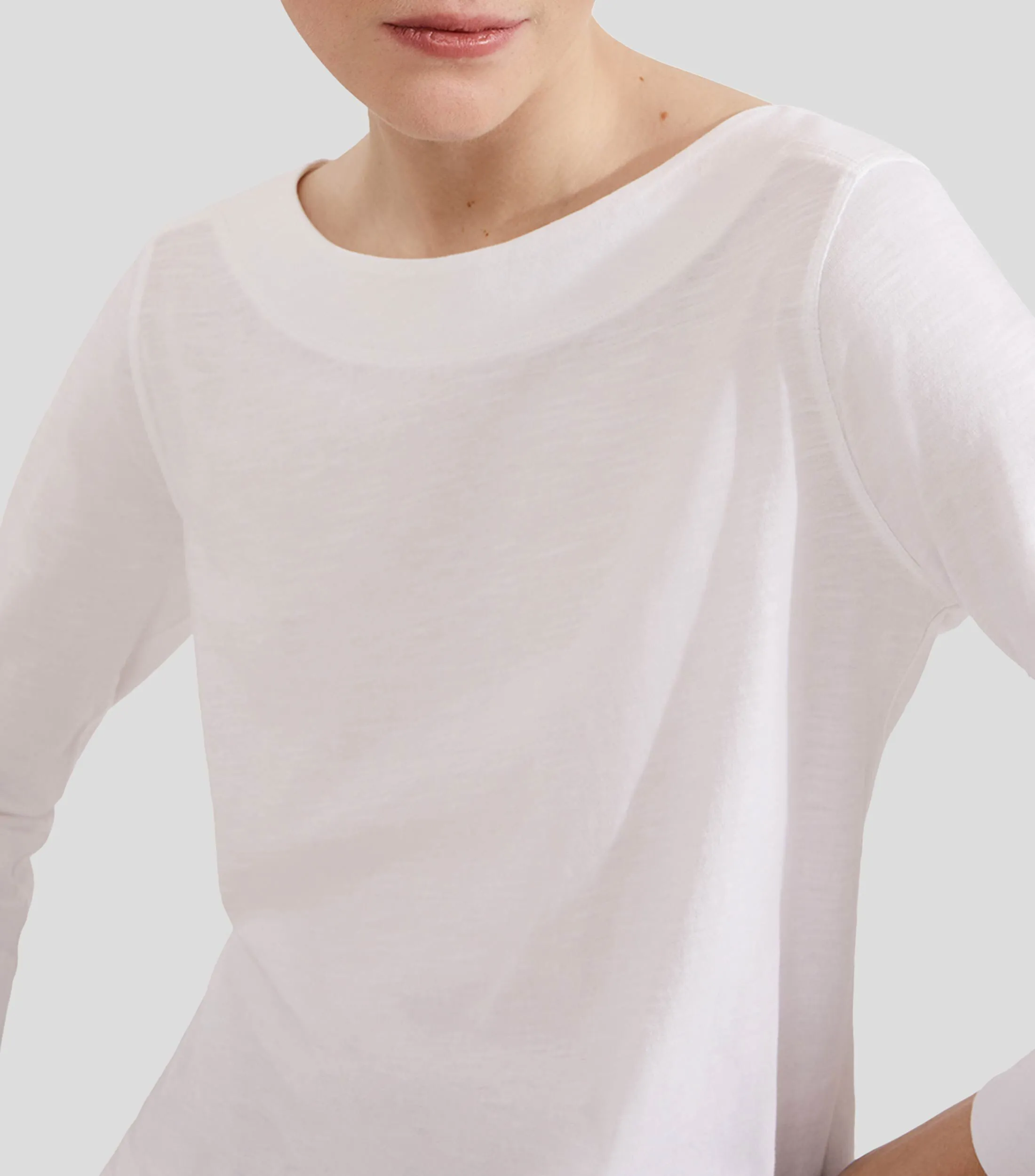 Hobbs Playera lisa de manga 7,8 Mujer