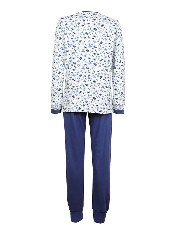 Infiore Pijama largo de mujer de algodón con estampado.