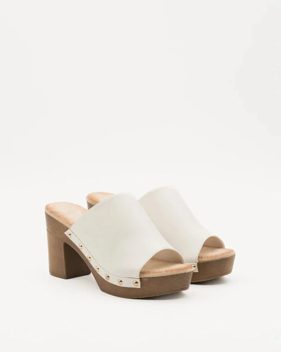 IRIS BLANCO  ZUECO DE MADERA