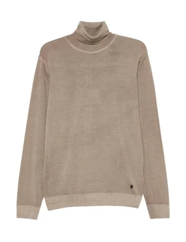 Jersey beige de cuello cisne