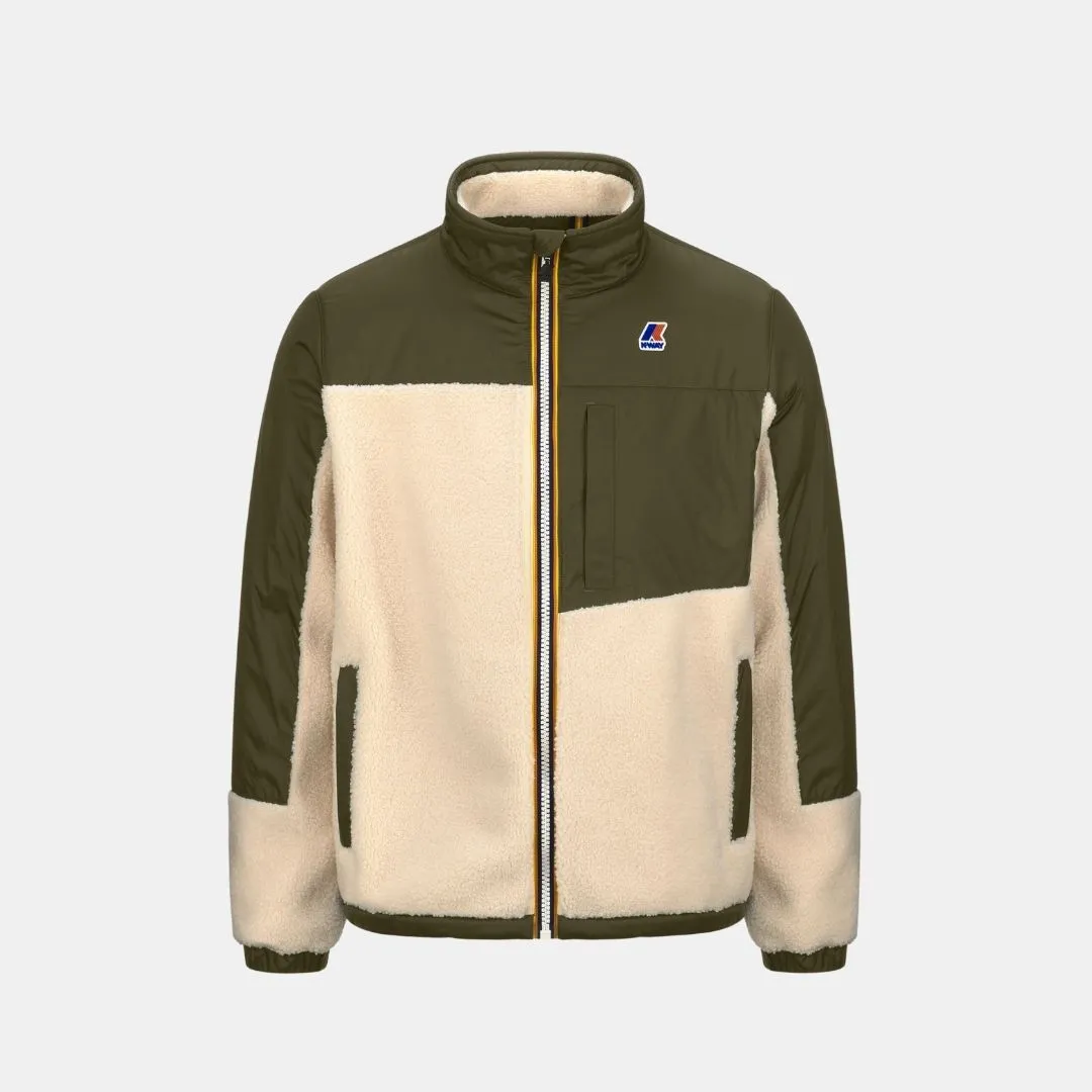 KWAY JACKET LE VRAI 3.0 NERSEV ORSETTO GREEN BLACKISH