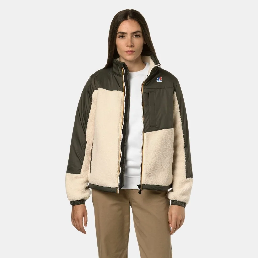 KWAY JACKET LE VRAI 3.0 NERSEV ORSETTO GREEN BLACKISH