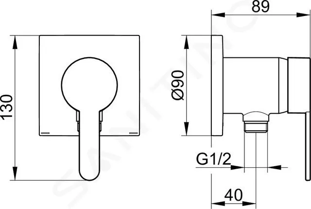 KEUCO IXMO  GRIFO EMPOTRADO PARA DUCHA, CROMO 59552010302