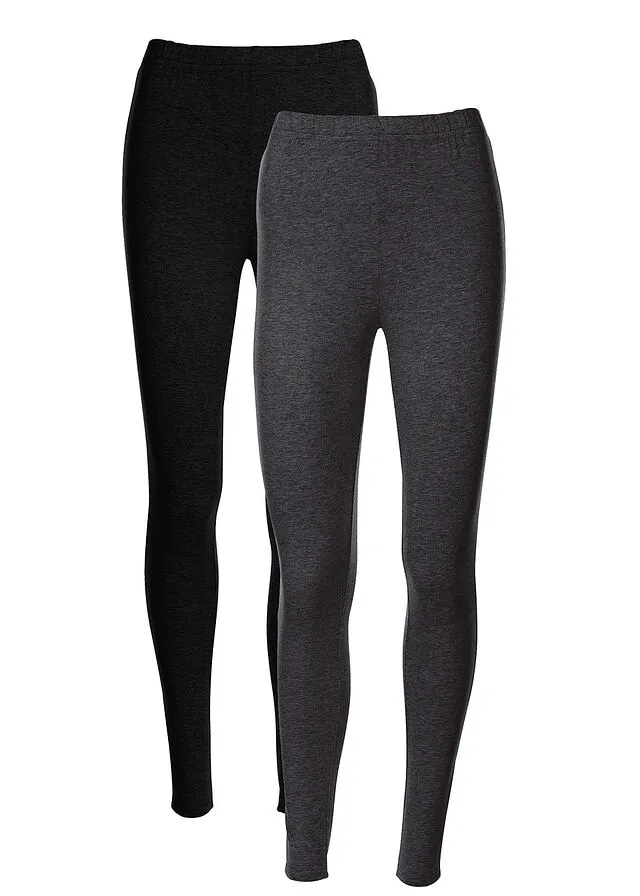 LEGGINGS ELáSTICOS (2 UNIDADES) ANTRACITA JASPEADONEGRO