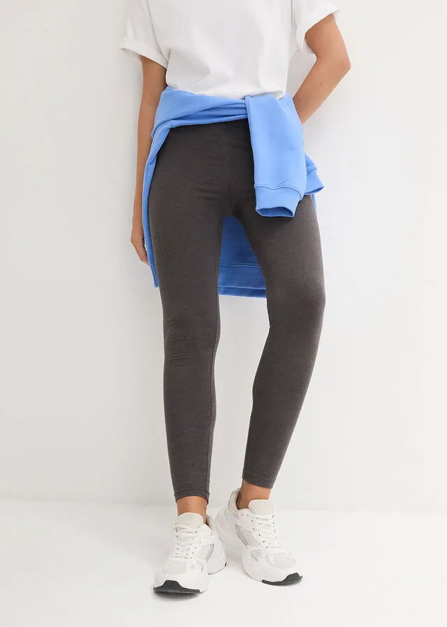 LEGGINGS ELáSTICOS (2 UNIDADES) ANTRACITA JASPEADONEGRO