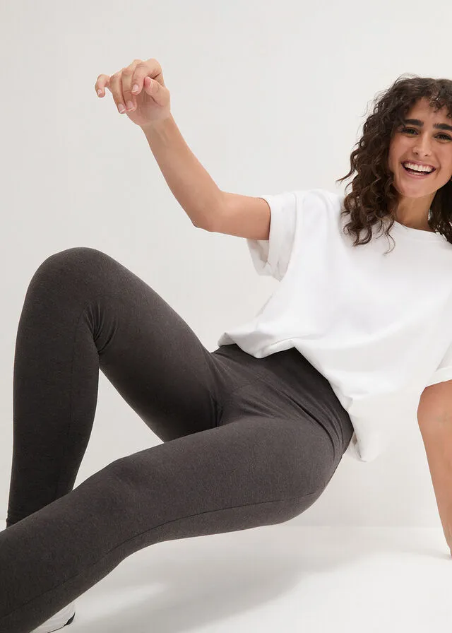 LEGGINGS ELáSTICOS (2 UNIDADES) ANTRACITA JASPEADONEGRO