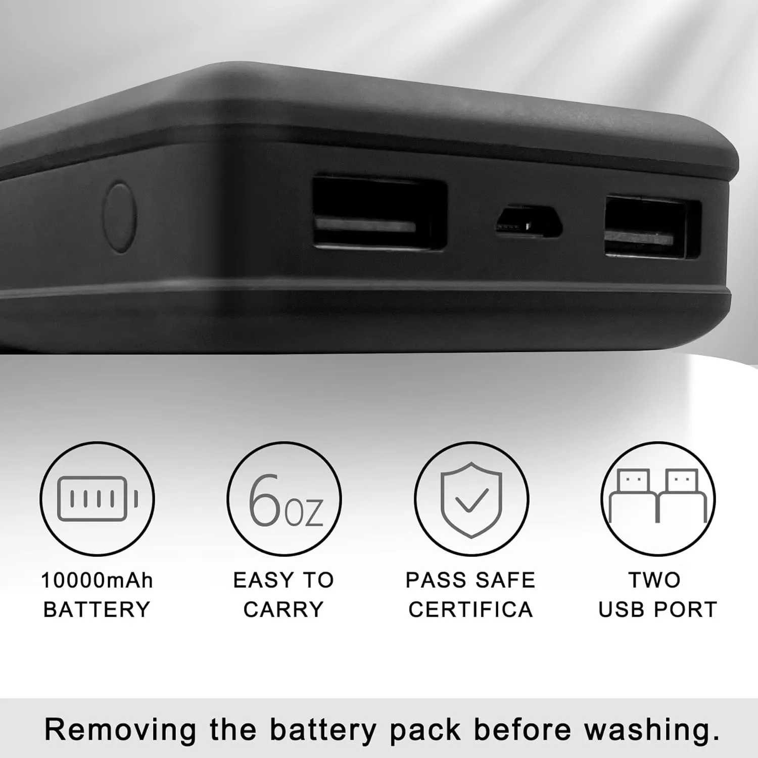 Loowoko Chaleco calefactable hombre con Batería De 10000 mah invierno Cálido Al Aire Libre Carga USB Chaleco Calentado Eléctrico