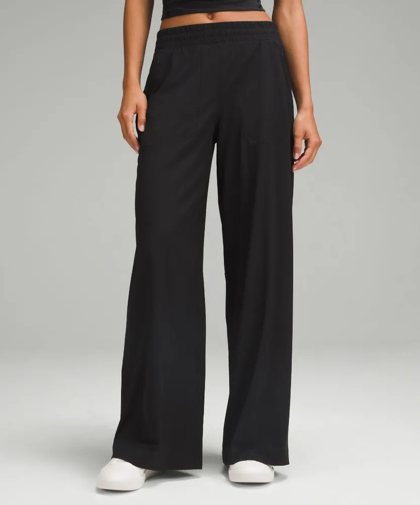 LULULEMON PANTALONES SWIFT DE TALLE MEDIO Y PERNERA ANCHA  LONGITUD COMPLETA NEGRO | QB49S2SZ