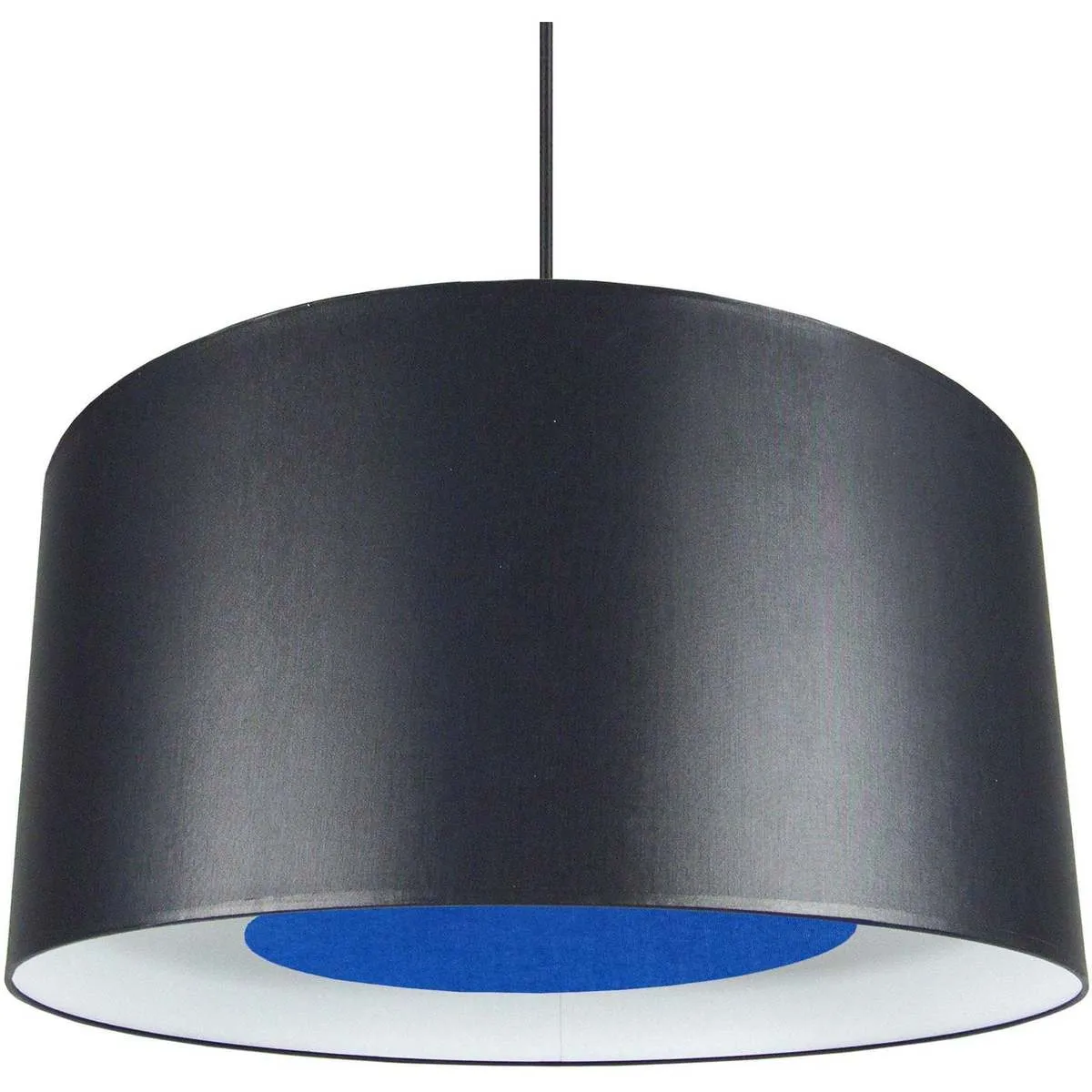 Lámpara colgante redondo tela negro y azul